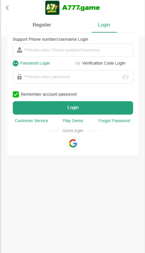 A777 Login